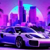 Neon City Sports Car Diamond Painting