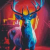 Neon Deer Animal Diamond Painting