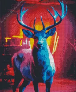 Neon Deer Animal Diamond Painting