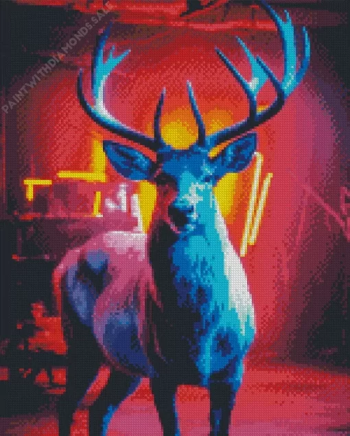 Neon Deer Animal Diamond Painting