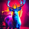 Neon Deer Animal Diamond Painting