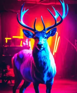 Neon Deer Animal Diamond Painting