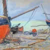 Boat on The Beach Diamond Paintings