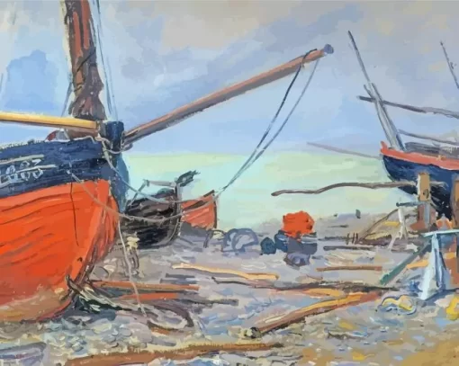 Boat on The Beach Diamond Paintings