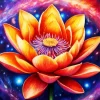 Orange Nelumbo Nucifera Art Diamond Painting