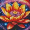 Orange Nelumbo Nucifera Art Diamond Painting