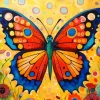 Peacock Butterfly And Flowers Diamond Painting