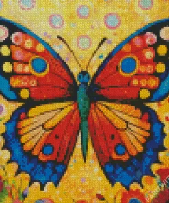 Peacock Butterfly And Flowers Diamond Painting