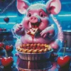 Pig Eating Cherry Pie Diamond Painting