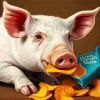 Pig Eating Chips Diamond Painting