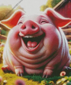 Pig Smiling Diamond Painting