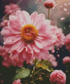 Pink Chrysanthemum Diamond Painting