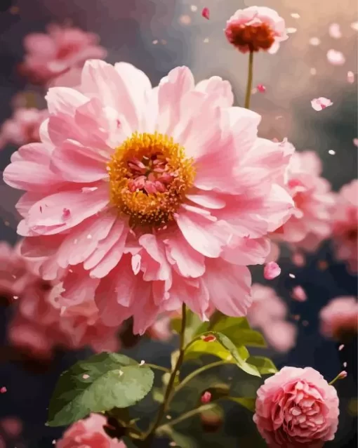 Pink Chrysanthemum Diamond Painting