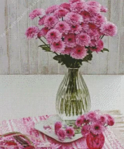 Pink Chrysanthemum Vase Diamond Painting