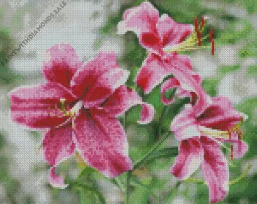 Pink Lily Flower Diamond Painting