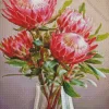 Pink Protea Vase Diamond Painting