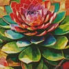 Pink Succulent Art Diamond Painting