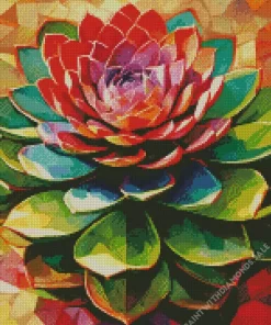 Pink Succulent Art Diamond Painting