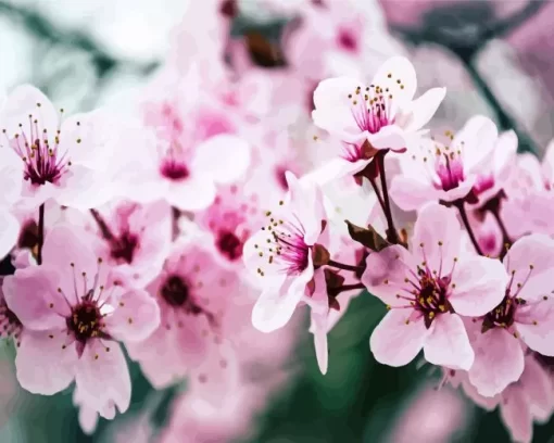 Pink Cherry Blossom Trees Diamond Painting