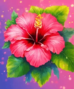 Pink Hibiscus Flower Diamond Painting