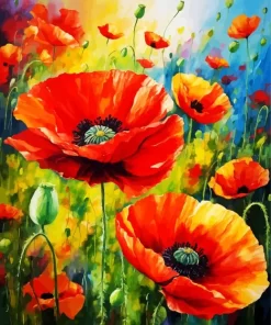 Poppy Flower Art Diamond Painting