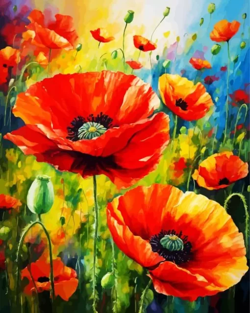 Poppy Flower Art Diamond Painting