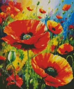 Poppy Flower Art Diamond Painting