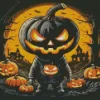 Evil Halloween Pumpkin Diamond Paintings