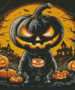 Evil Halloween Pumpkin Diamond Paintings