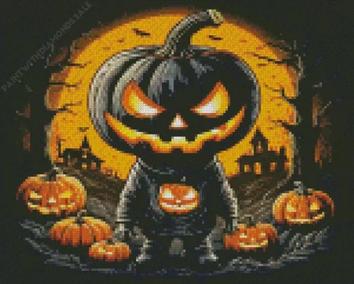 Evil Halloween Pumpkin Diamond Paintings