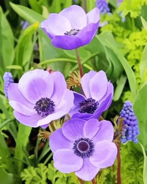 Purple Anemone Diamond Painting