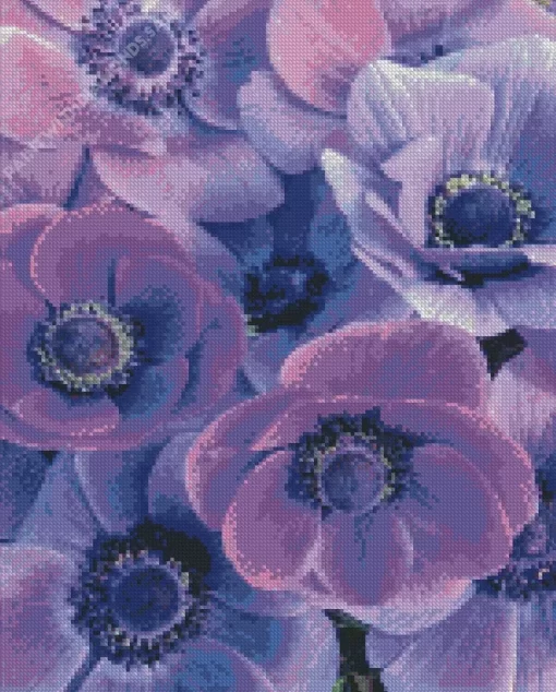 Purple Anemone Flower Diamond Painting