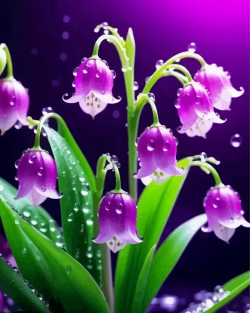 Purple Lily Of The Valley Diamond Painting