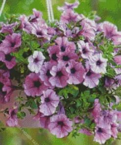 Purple Petunia Flowers Diamond Painting