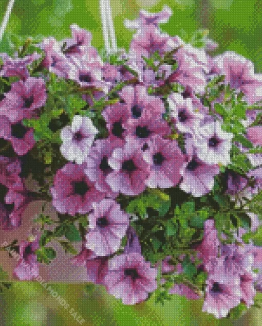 Purple Petunia Flowers Diamond Painting