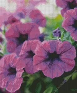 Purple Petunias Diamond Painting