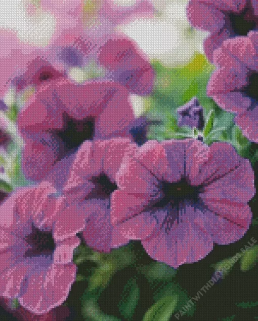 Purple Petunias Diamond Painting