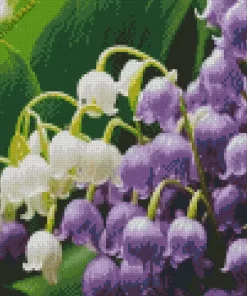 Purple And White Lily Of The Valley Diamond Painting