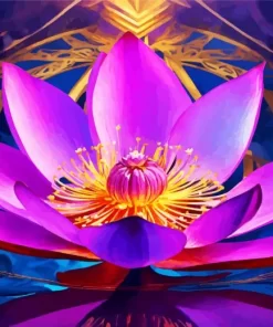 Purple Nelumbo Nucifera Diamond Painting