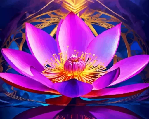 Purple Nelumbo Nucifera Diamond Painting