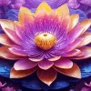 Purple Nelumbo Nucifera Art Diamond Painting