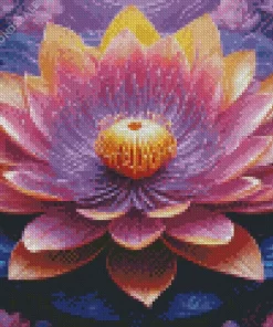 Purple Nelumbo Nucifera Art Diamond Painting