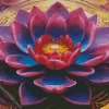 Purple Sacred Lotus Art Diamond Painting