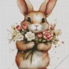 Rabbit With Flowers Diamond Painting