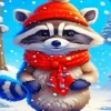 Raccoon Christmas Diamond Paintings