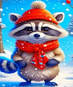 Raccoon Christmas Diamond Paintings