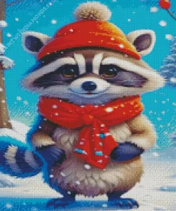 Raccoon Christmas Diamond Paintings