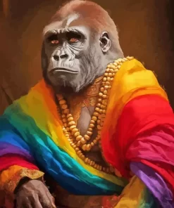 Rainbow Gorilla Diamond Painting