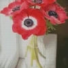 Red Anemone Vase Diamond Painting