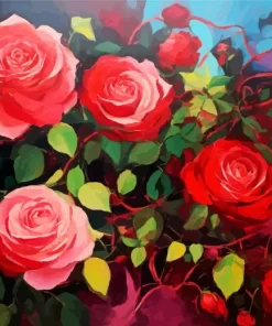 Red And Pink Roses Art Diamond Painting